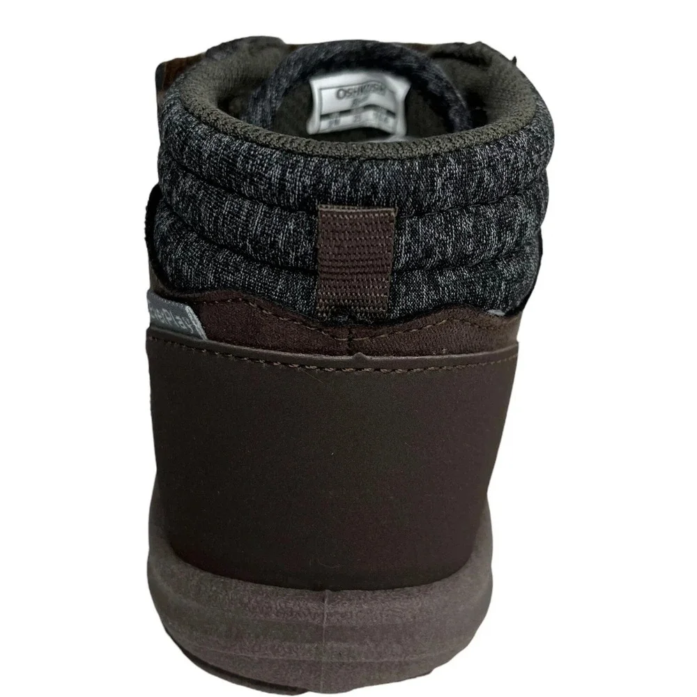 OshKosh B'gosh Toddler Boys Slip-on Ankle Boots Size‎ 8 Brown Mid Top Washable